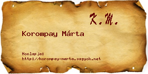 Korompay Márta névjegykártya